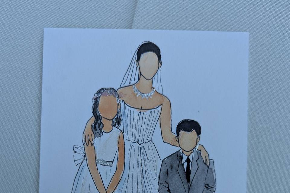 Bride and niece and nephew
