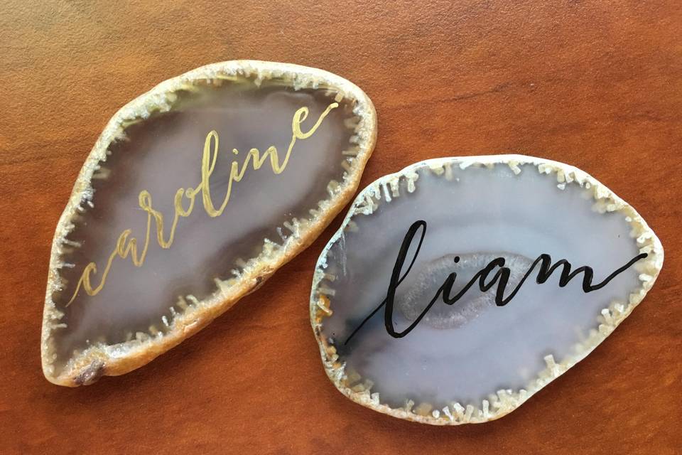 Agate slice place cards