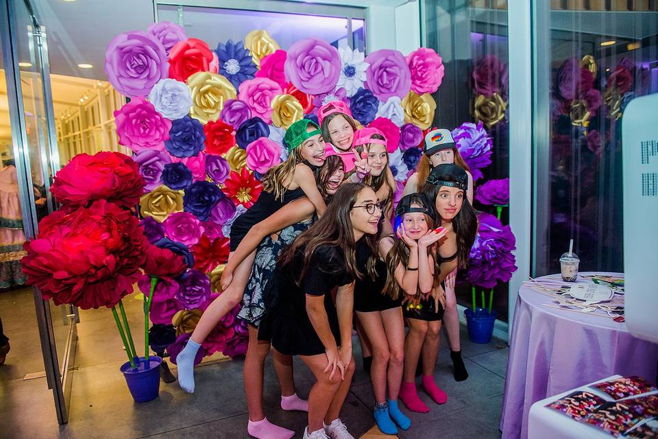 Flower wall for Bat Mitzvah