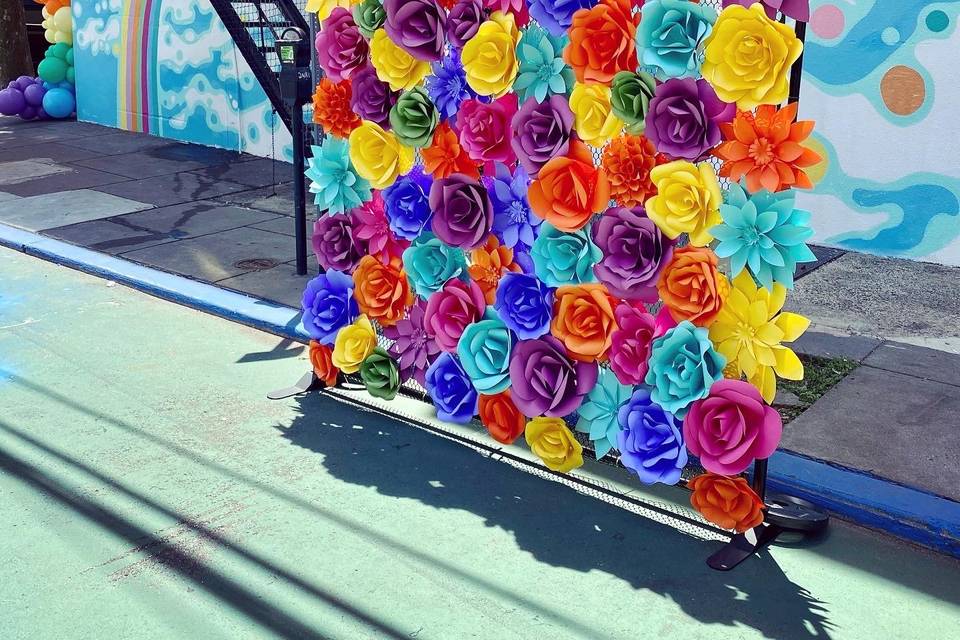 Paper flower wall