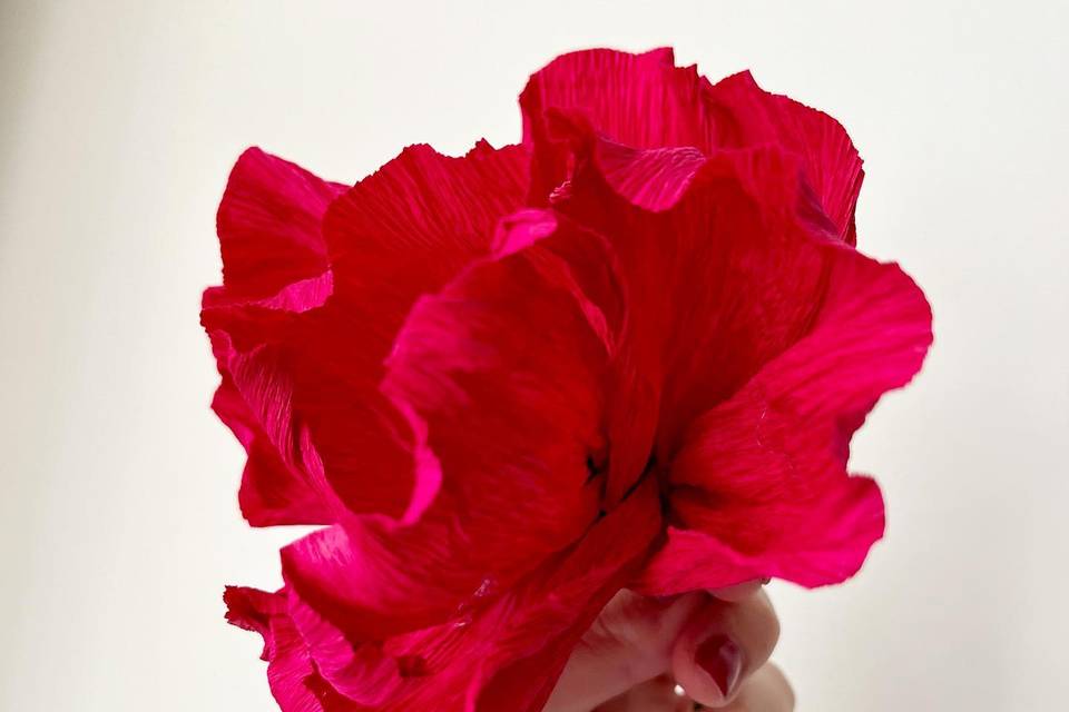 Red paper peony