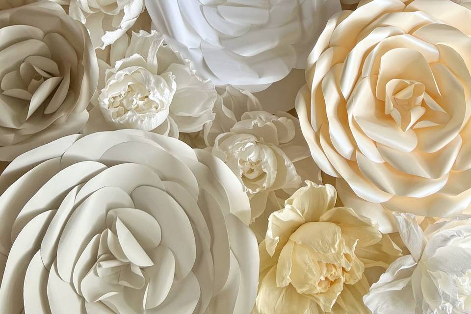 Paper peonies and roses