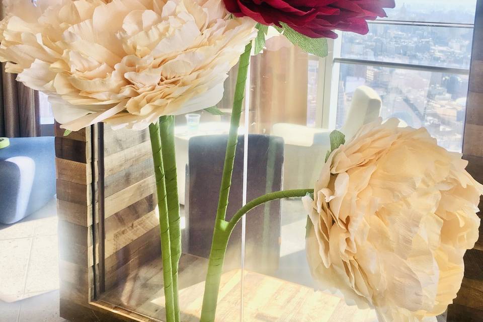 Large paper flowers for BCG