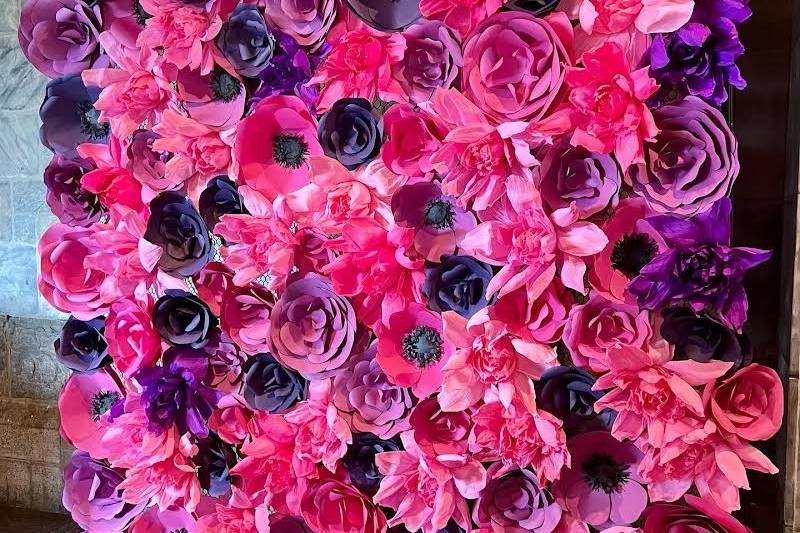 Flower wall for Bat Mitzvah