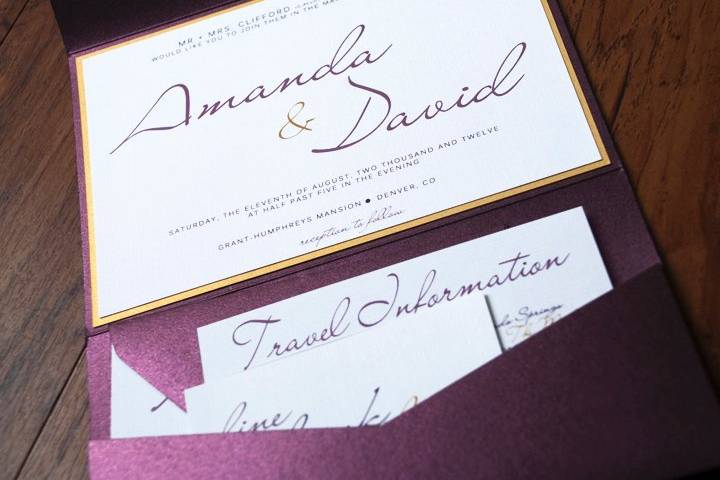 Contemporary Calligraphy Wedding Invitation Suite