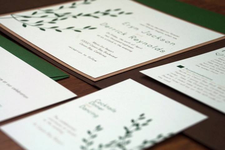 Modern Leaves Invitation Suite