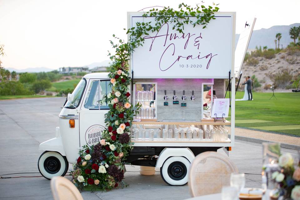 Champagne Truck Flowers