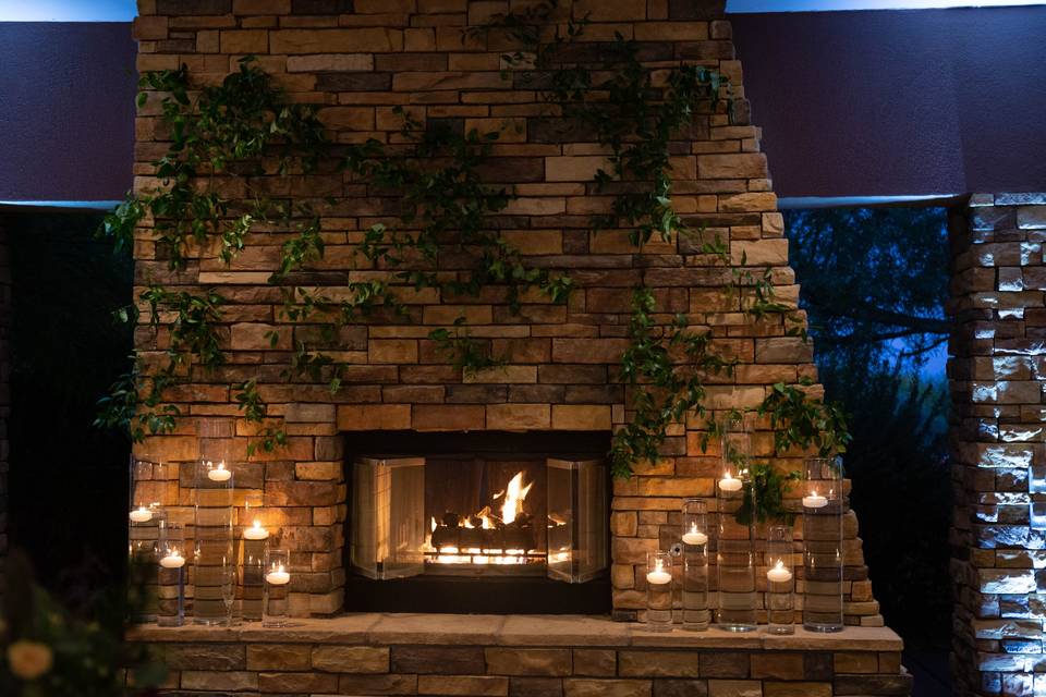 Southern Smilax on Fireplace