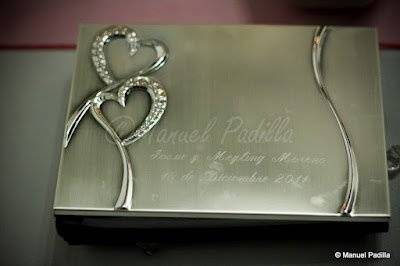Crystal Heart Silver Personalized Guest Book Set