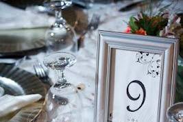 Table Number framed in Silver with touch of diamond crystals