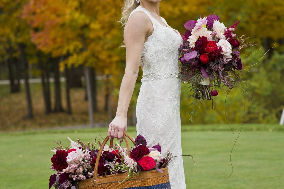 Bride holding her wedding bouquet