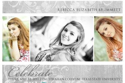 This is a graduation announcement, but the layout and design would also work for a Save-the-Date announcement.