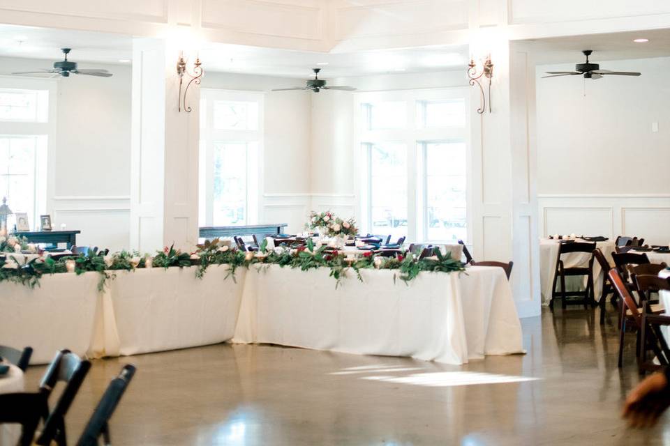 Indoor reception setup at Magnolia Manor