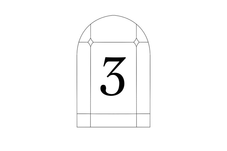 Stained Glass table number
