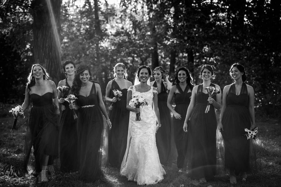 Rose petals wedding photo