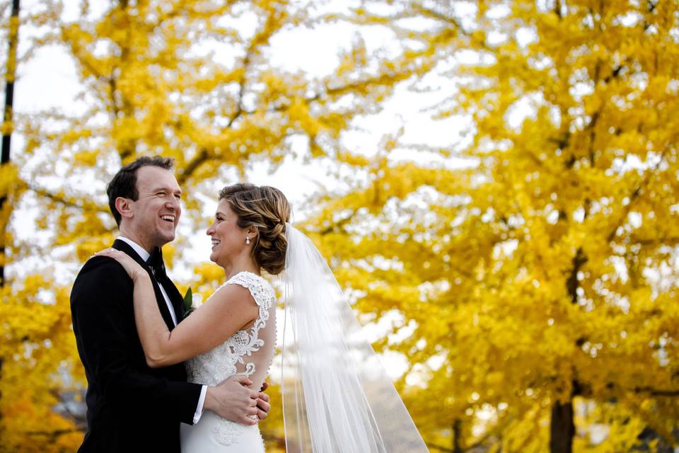 Sunset wedding photo