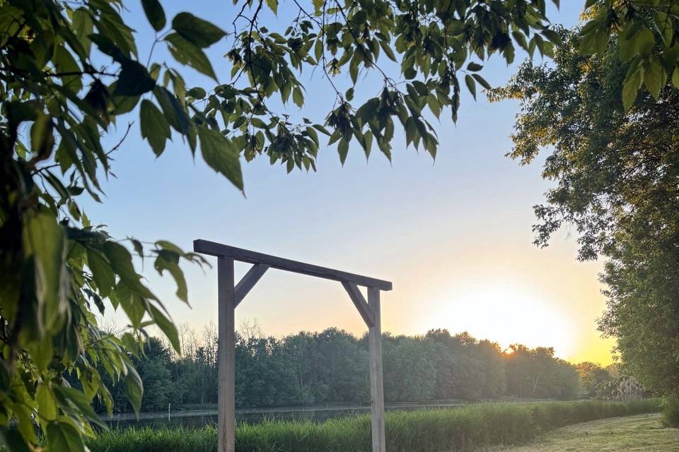 Riverside ceremony arbor