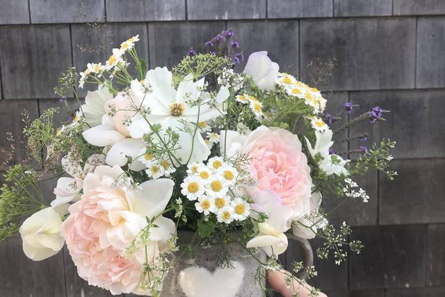 Roses, cosmos, fevervew