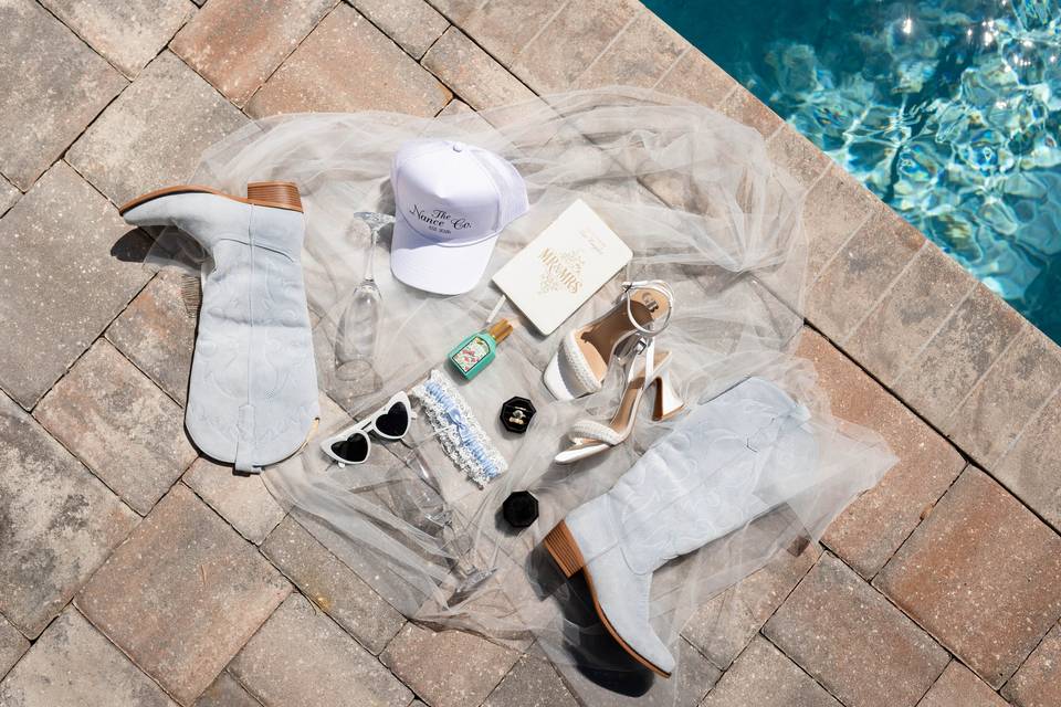 Bridal poolside details