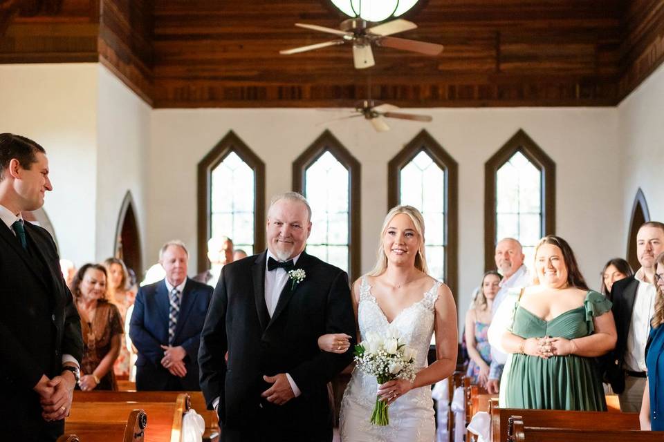Bride coming up the aisle