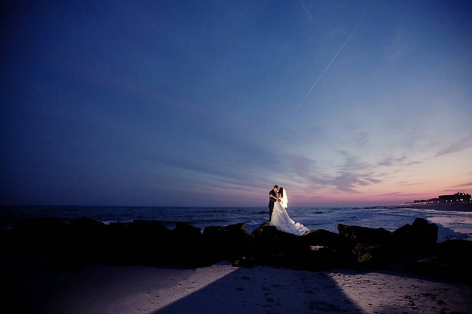 Kissing by the sea