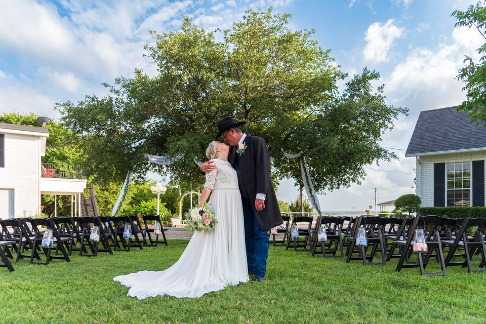 The bride and groom