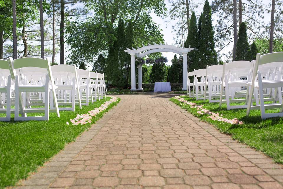 Outdoor wedding ceremony area