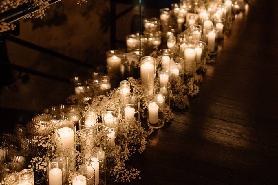 Birthday dinner with candles