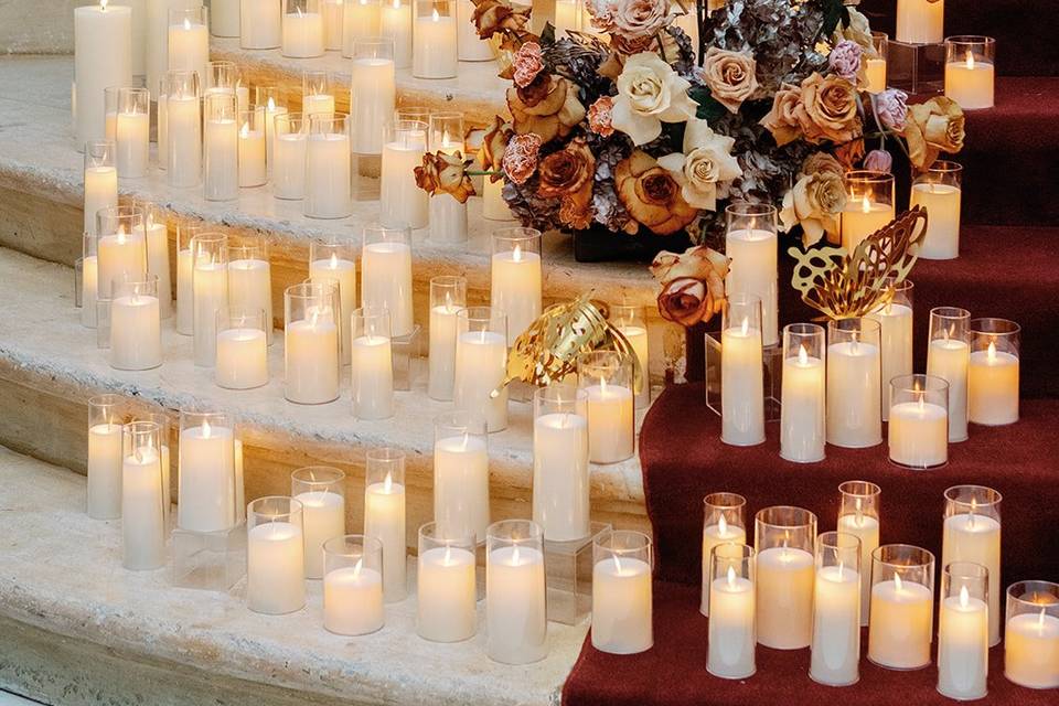 Candles with cake