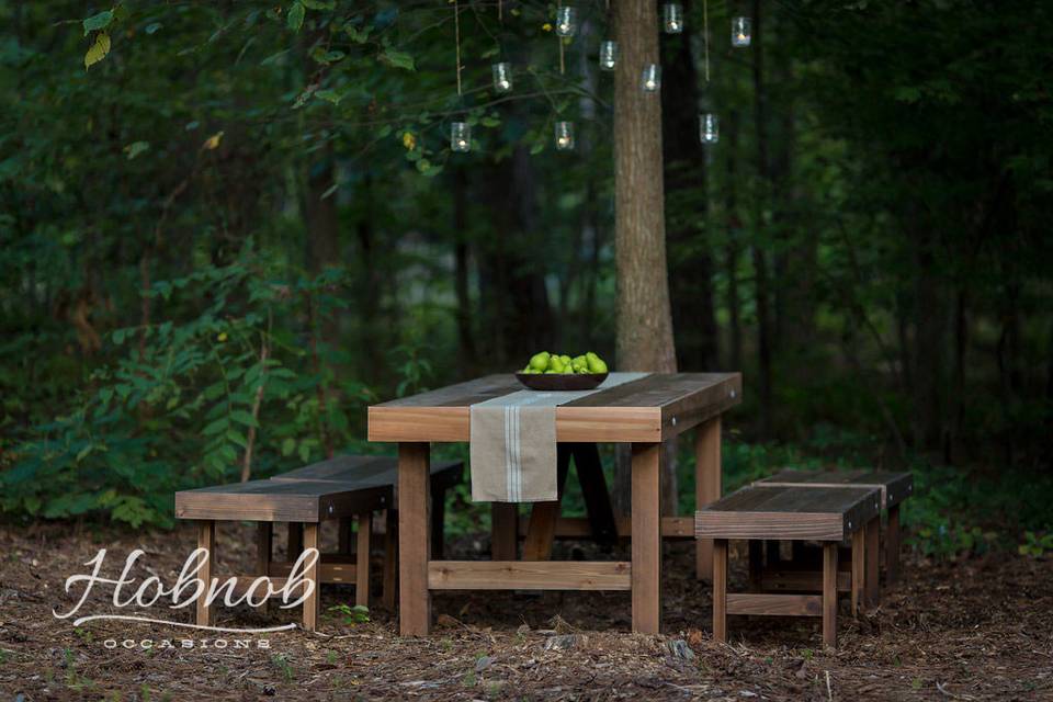 Farm table and benches