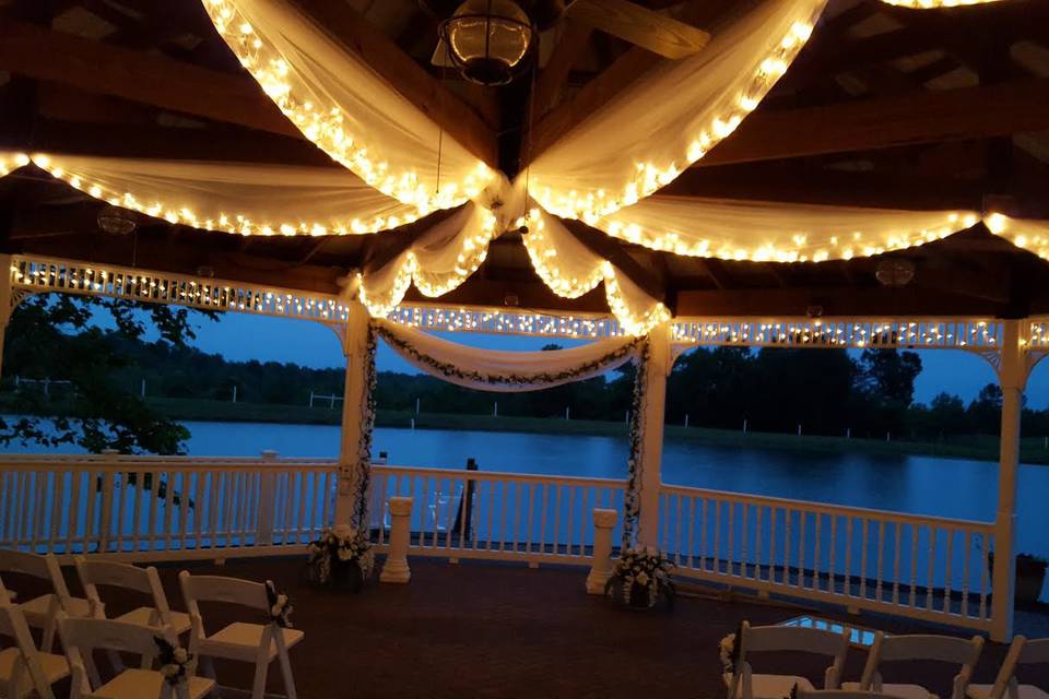 Evening lights at the gazebo