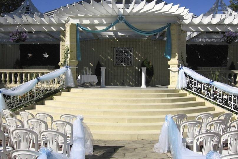 The grand staircase in the Ceremony Garden