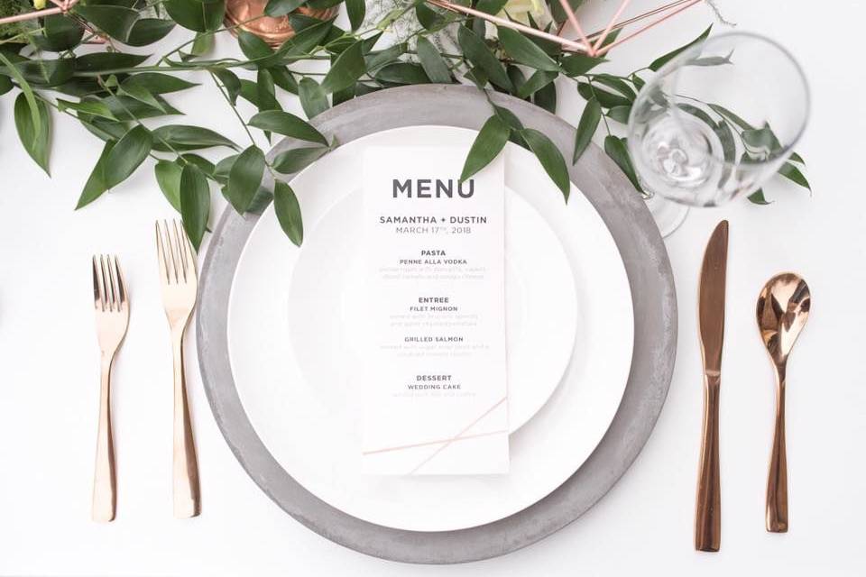 Table setting and menu