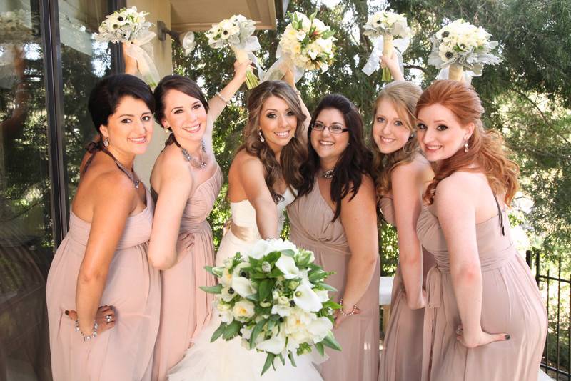 Bride and bridesmaids