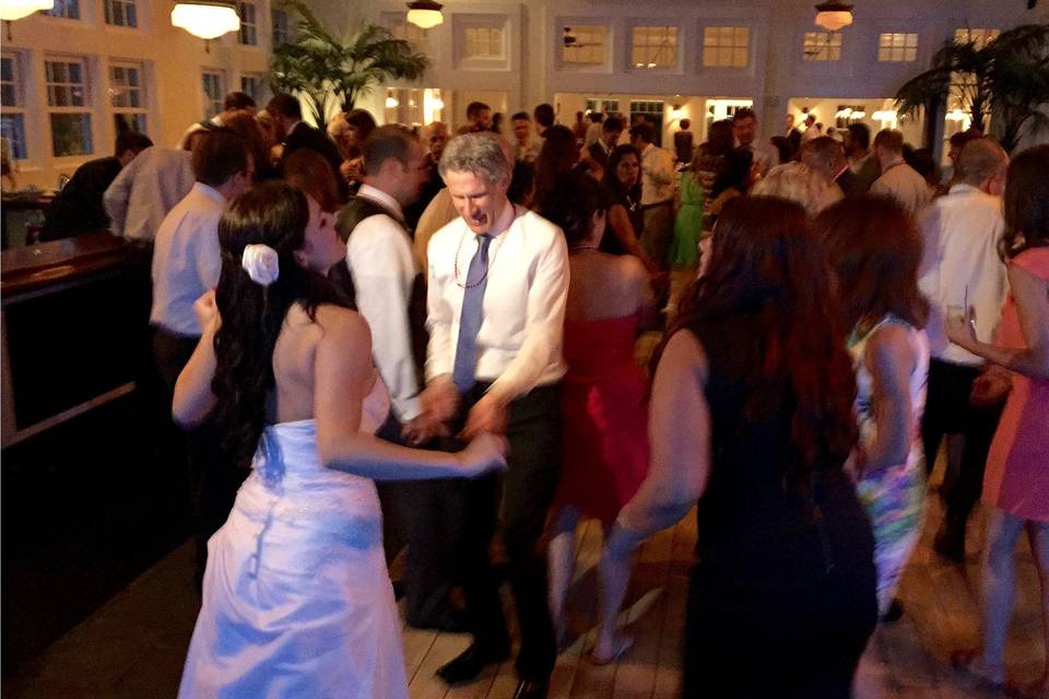 Loving newlyweds dance the night away