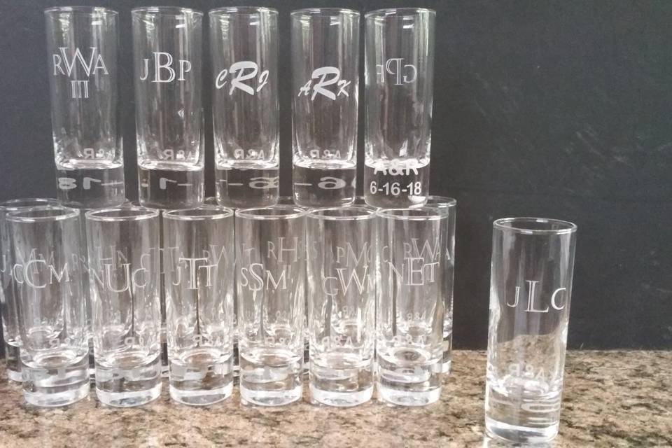 Bridal Party Shot Glasses