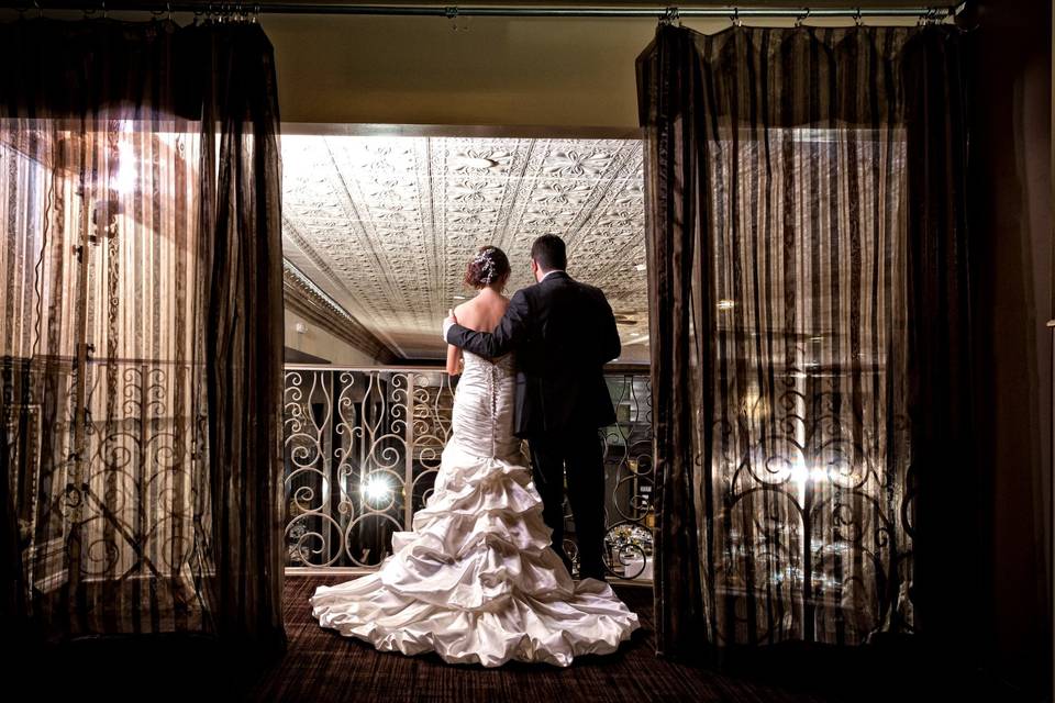 Couple Overlooking Ballroom