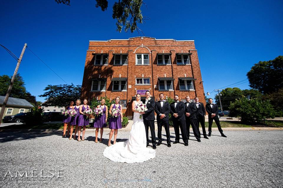 Outside Bridal Party Photo