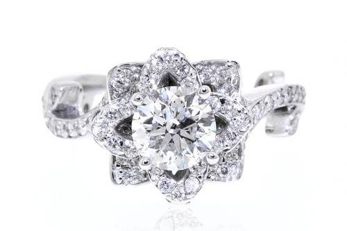 14K White Gold Diamond Engagement Ring SettingTotal weight: 7.1 gramsCenter diamonds weight: 1.01 ct.Color : G   Clarity : SI2Side  diamonds weight: 1.23 ct.Color : G   Clarity : VSI1Size: 6.5Band Width : 11 millimetersSKU: 11005680-TRXY-M3924This beautiful rose diamond engagement ring  in 18k white gold .This white gold engagement ring offers incomparable beauty and quality.Beautiful diamonds pave the way to a heavenly delight. Perfect engagement ring for your big day. Link on site: http://shinjewelers.com/18k-white-gold-rose-diamond-engagement-ring-11005680/