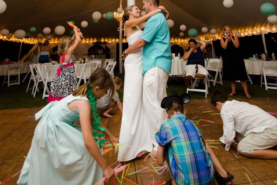 Sweet dancing newlyweds