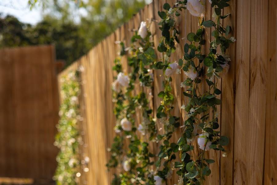 Floral garland wall