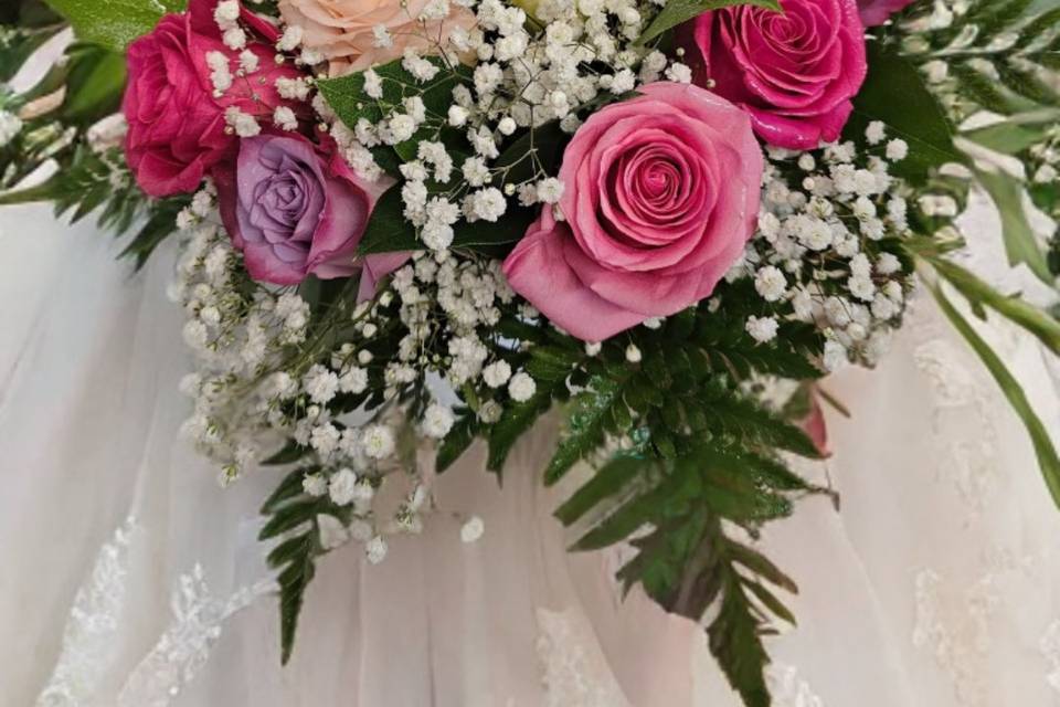 Ramo de novia rosa