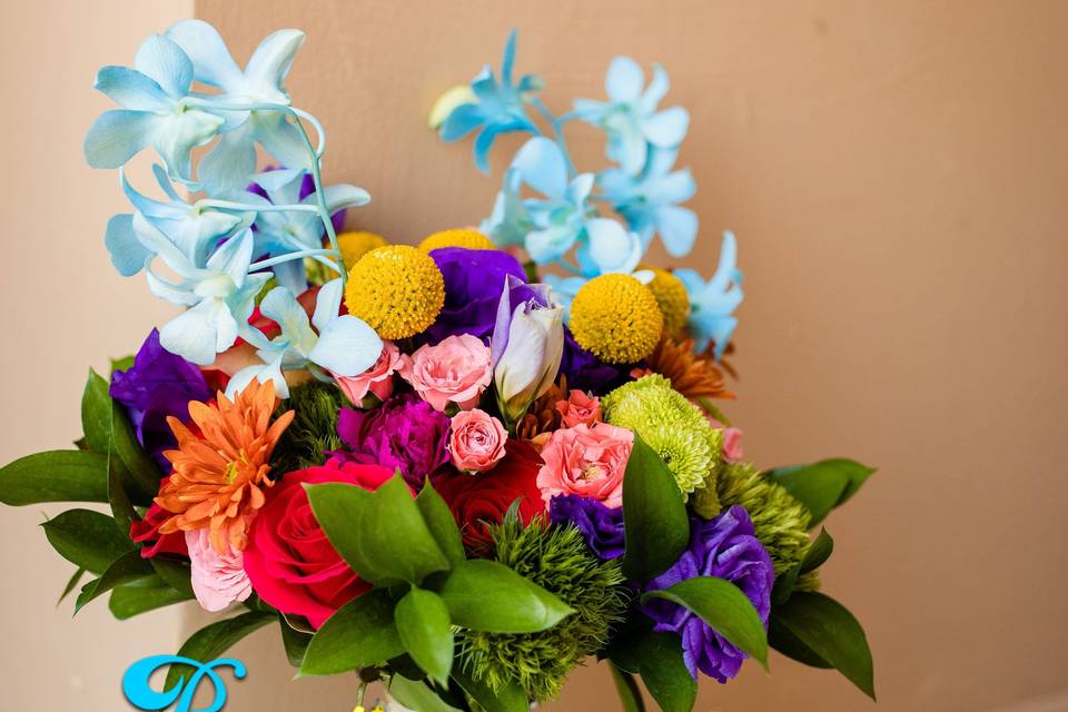 Colorful bride bouquet