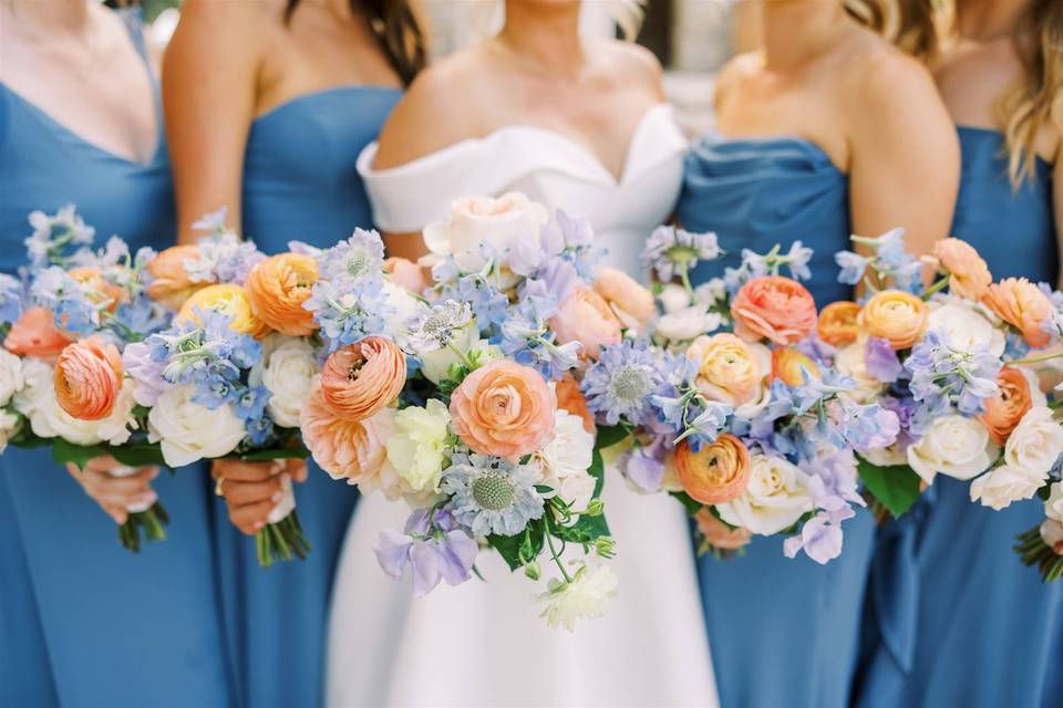 Bride and bridesmaid bouquet