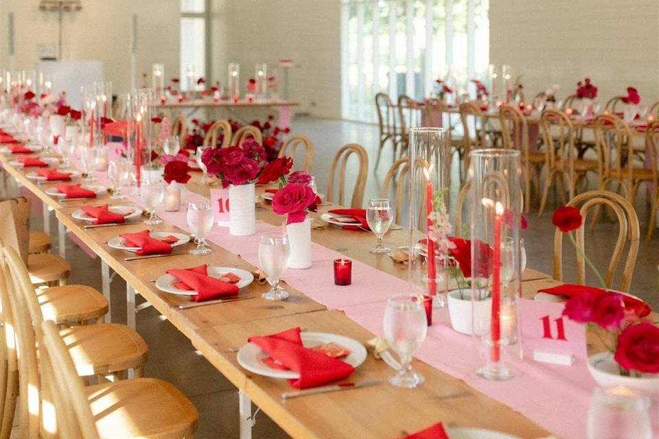 Red and pink wedding