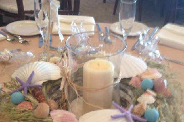 Table setup with candle centerpiece