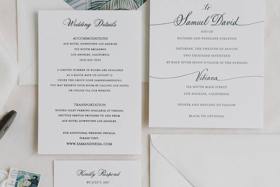 Neda & Sam Invitation Suite