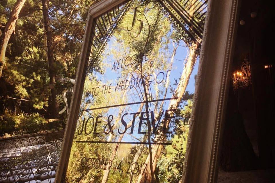 Joe & Steve Silver Mirror Sign
