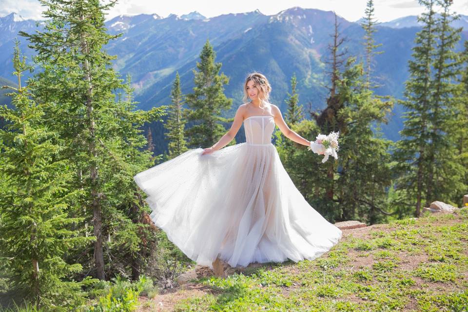 Bride on a mountain