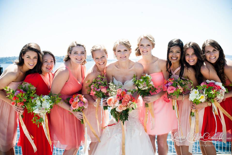 Bride and bridesmaids